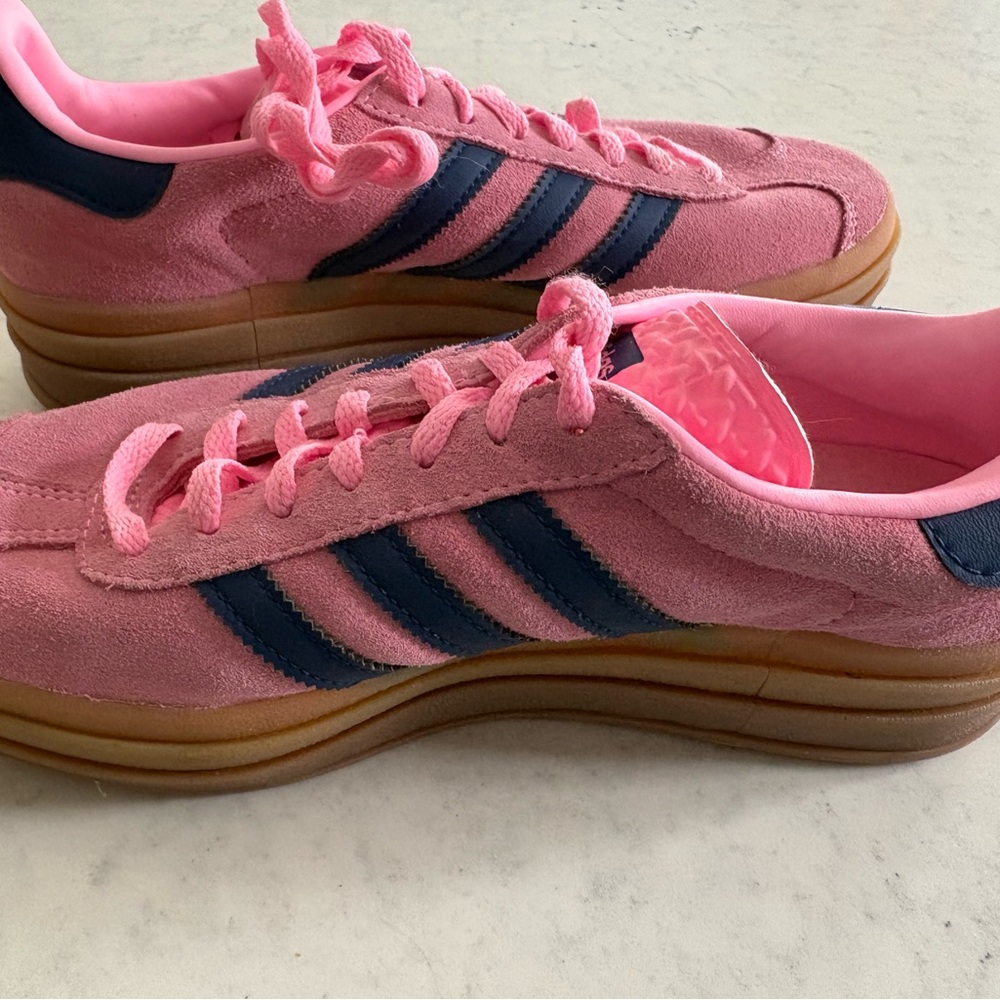 Adidas Women's Pink and Blue Sneakers - Picture 4 of 6